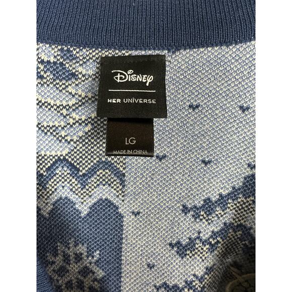 Her Universe Disney Mickey & Minnie Mouse Skiing Patterned Cardigan Oversized LG - Picture 9 of 14